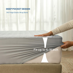 BEDLORE protector en cama con niño y mascota protección contra derrames