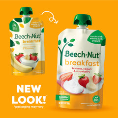 Beech-Nut pouch cerrado listo para llevar que facilita la autoalimentación