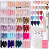 Beetles Gel Polish vista frontal del kit completo mostrando 24 colores y accesorios para manicura