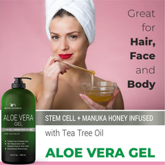 Aplicación del gel Being Naturals en rostro ofreciendo hidratación inmediata y sensación fresca