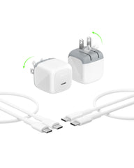 Belkin cargador frontal pack 2 mostrando puerto USB-C, conveniencia para viajar