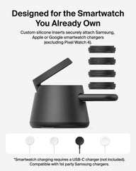 Belkin ángulo ajustable mostrado en modo soporte para ver contenido y cargar
