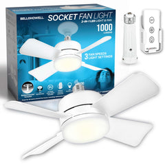 Bell+Howell Socket Breeze vista frontal mostrando diseño compacto y ahorro de espacio
