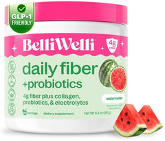 Belli Welli frente del empaque mostrando sabor Watermelon y porciones