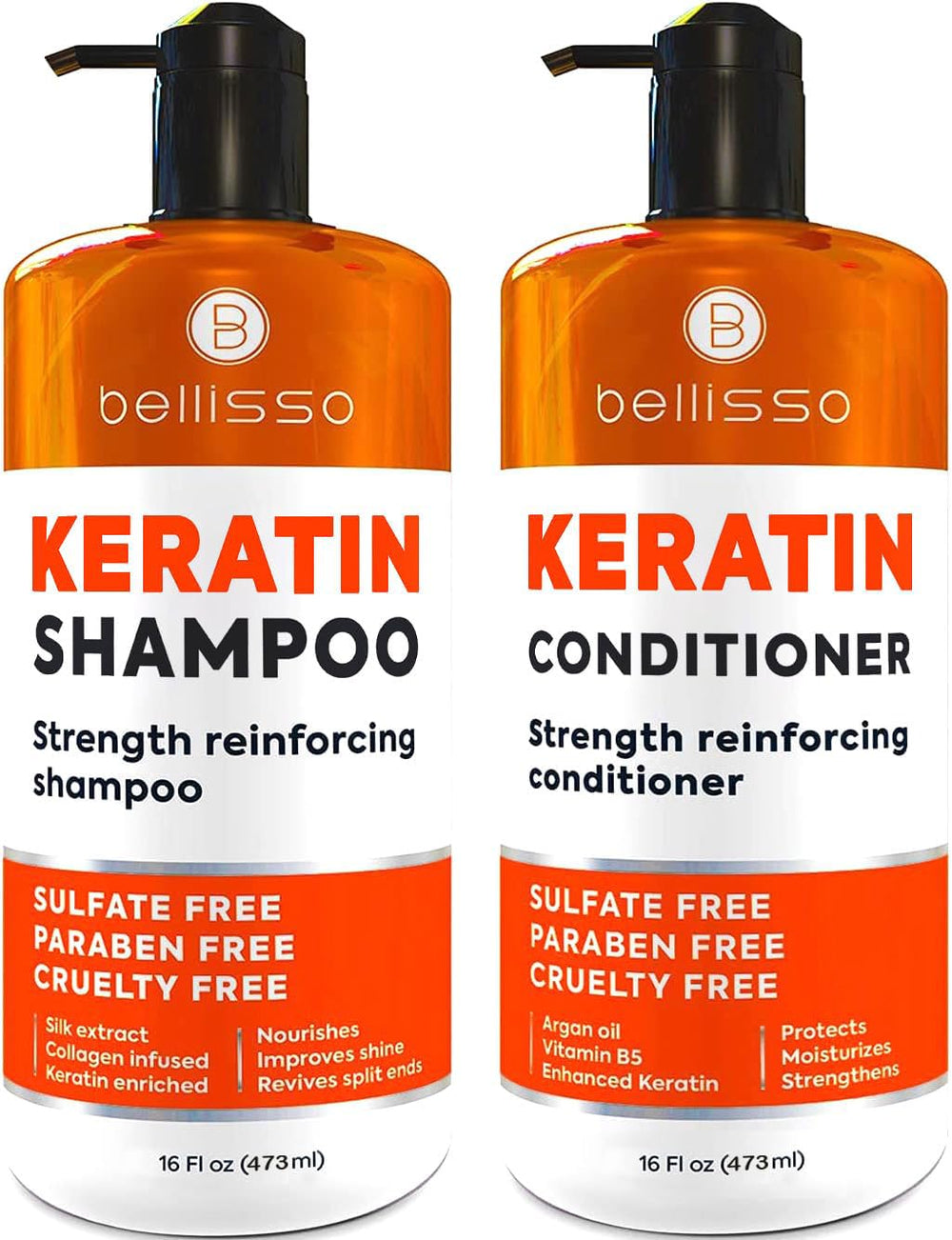BELLISSO front packaging set showing bottles for strengthening and shine