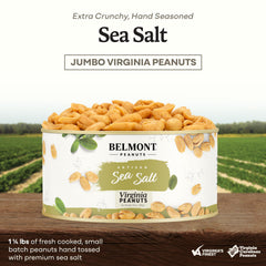 Belmont Peanuts primer plano de textura crujiente y tostado uniforme