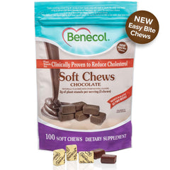 Benecol masticable individual vista cercana que destaca textura suave