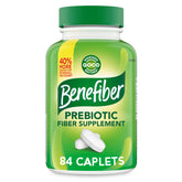 Benefiber frasco front mostrando 84 caplets y conveniencia
