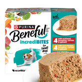 Beneful front packaging small-breed variety showing cans and benefits