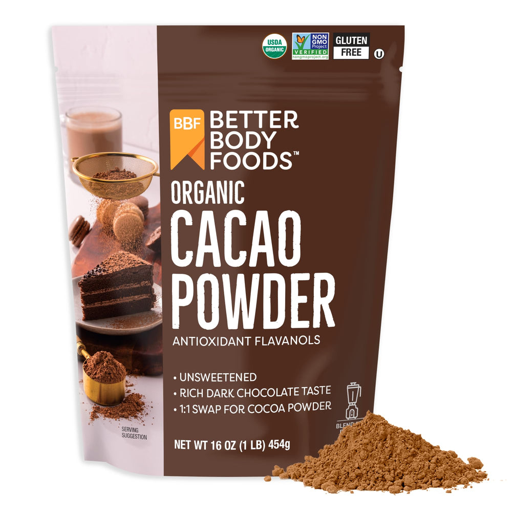 BetterBody Foods paquete frontal mostrando el producto orgánico y beneficio de pureza