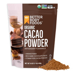 BetterBody Foods paquete frontal mostrando el producto orgánico y beneficio de pureza