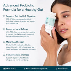 Bettervits polvo de inulina close-up mostrando prebiótico que alimenta bacterias beneficiosas