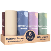 Betterway paquete frontal mostrando 8 rollos y beneficio ecológico