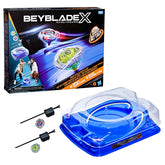 Beyblade estadio X-Celerator mostrando impulso y choques intensos