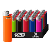 BIC bandeja frontal mostrando 50 encendedores surtidos, gran suministro práctico
