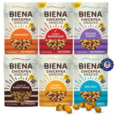 BIENA front-packaging six-pack showing variety and convenience