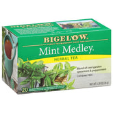 Bigelow Tea Mint Medley front box showing product branding and count, highlighting freshness