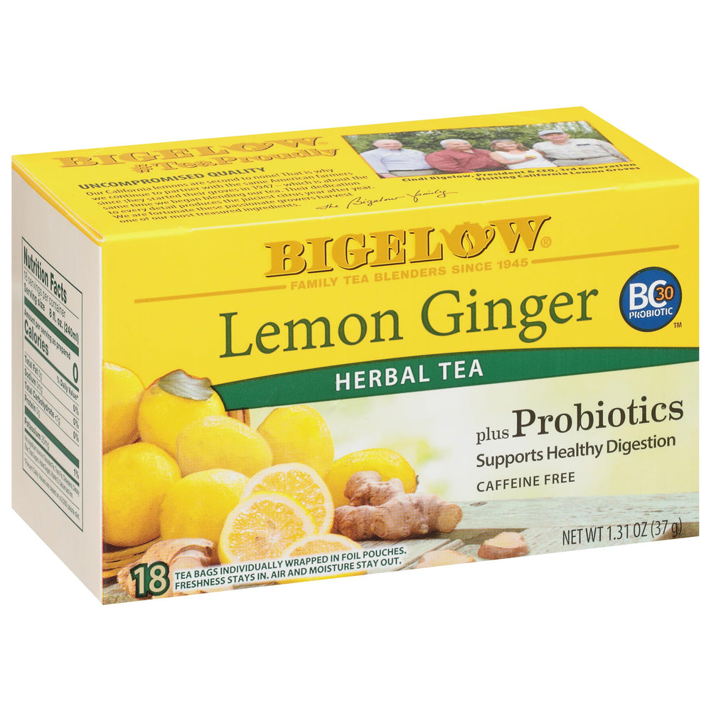 Bigelow Tea frente del empaque mostrando el diseño y beneficio fresco