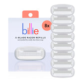 billie empaque frontal que muestra 8 recambios y conveniencia
