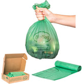 BioBag frente del empaque mostrando 100 bolsas compostables, fácil identificación