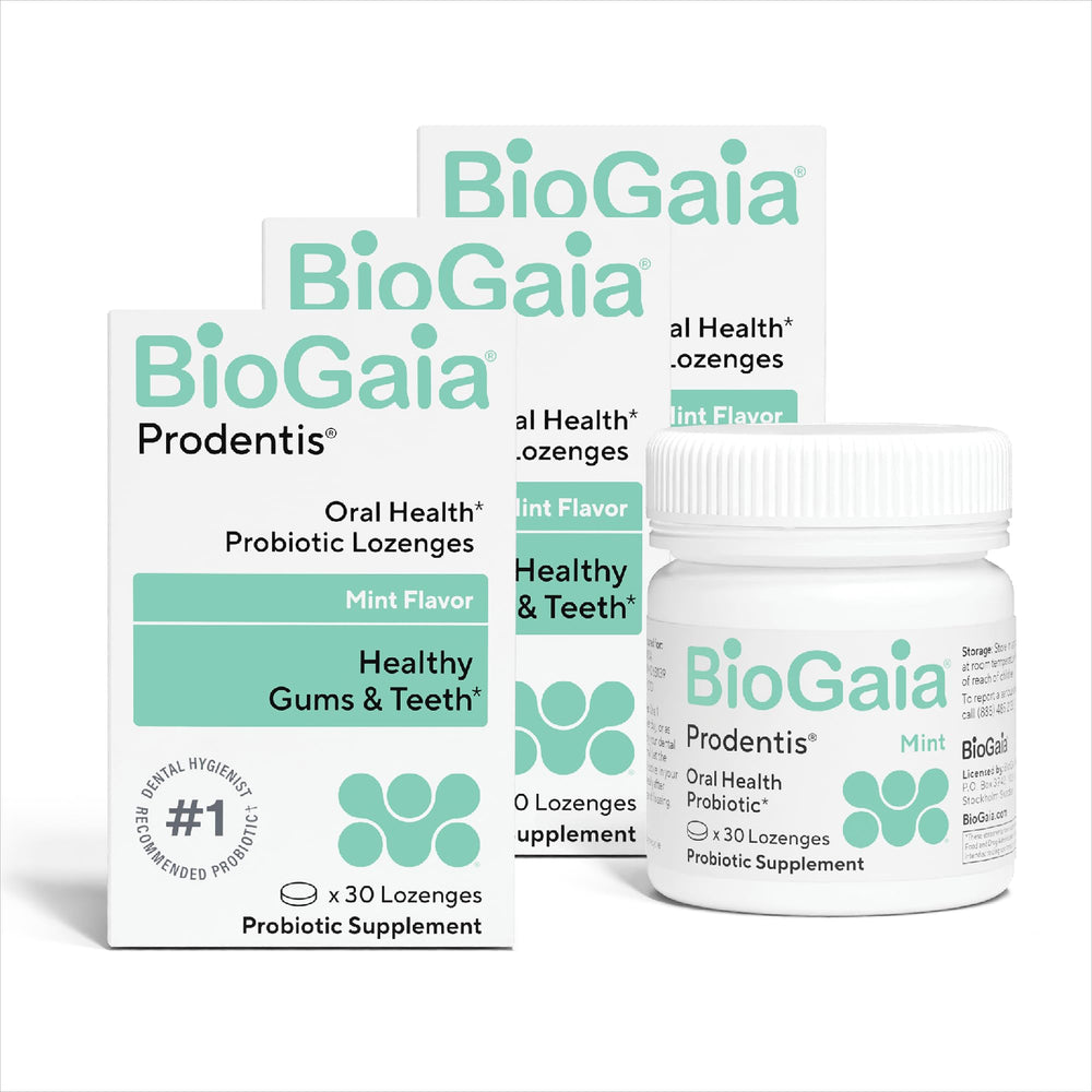 BioGaia Prodentis frente del empaque, presentación clara y profesional