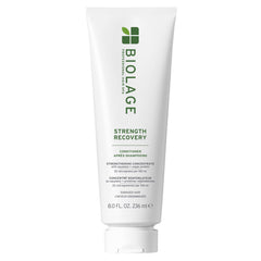 Biolage frasco frontal mostrando el acondicionador y su beneficio fortalecedor