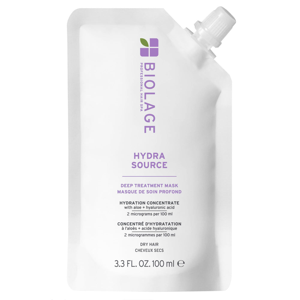 Biolage mascarilla frente mostrando el envase y beneficios de hidratación