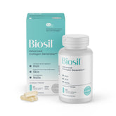 Biosil vista frontal del frasco con 60 cápsulas beneficia apariencia de piel