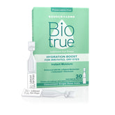 Biotrue frente del empaque mostrando 30 viales y comodidad instantánea