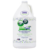 BioTurf bote frontal del concentrado BioS+ mostrando tamaño y uso seguro