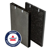 Bissell pack frontal mostrando filtros y beneficios de limpieza