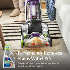 Bissell textured foam example showing stain lift action and visible cleaning power
