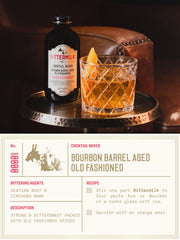 Bittermilk cóctel Old Fashioned preparado con aspecto profesional