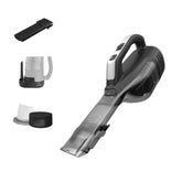 BLACK+DECKER vista frontal del aspirador de mano con base de carga, práctico para guardado