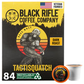 Black Rifle Coffee embalaje frontal mostrando 84 cápsulas y conveniencia