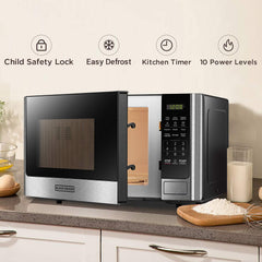 BLACK+DECKER detalle acero inoxidable en puerta, ofrece acabado profesional y durabilidad