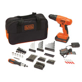 BLACK+DECKER taladro frontal mostrando diseño compacto y controles ergonómicos