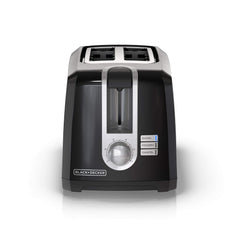 BLACK+DECKER vista frontal de la tostadora con ranuras extra anchas, versatilidad diaria