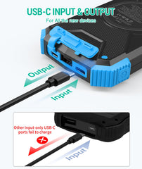 BLAVOR puertos USB-C y USB-A visibles para carga rápida y múltiples dispositivos