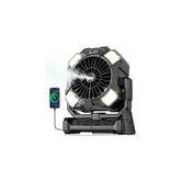 BLBS front view of misting fan showing design and portability benefit