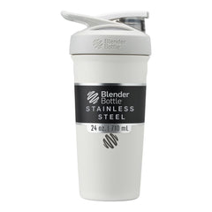 BlenderBottle vista frontal en blanco mostrando diseño y capacidad