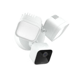 Blink cámara frontal montada en pared con foco encendido que mejora visibilidad exterior