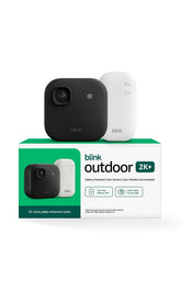 Blink Outdoor 2K+ vista frontal mostrando lente y carcasa, vigilancia clara