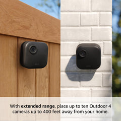 Detalle de la lente de Blink Outdoor 4 XR para imágenes claras y confiables
