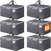 BlissTotes vista frontal del pack de seis bolsas, gran capacidad y orden