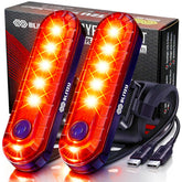BLITZU luz trasera frontal del pack de 2 mostrando LEDs brillantes y forma compacta
