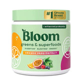 Bloom Nutrition envase frontal mostrando etiqueta y sabor naranja maracuyá, atractivo visual