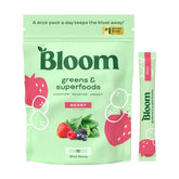 Bloom Nutrition frasco y sobre delantero mostrando presentación y facilidad de uso