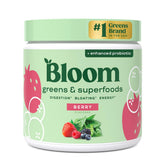 Bloom Nutrition frente del envase mostrando la etiqueta y beneficio de conveniencia