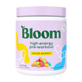 Bloom Nutrition bote frontal con sabor Sour Gummy, muestra diseño y cantidad